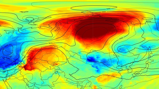 Temperaturanomalien während der Hitzewelle in Sibirien im Jahr 2020, die historische Rekorde brach und unter anderem schwere Waldbrände verursachte. (Abbildung: Zhongwei Zhang, KIT)